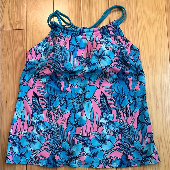 Rotita Floral Pink and Blue women’s bikini top size L - Picture 1 of 4